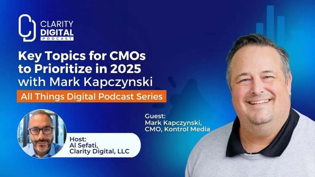 Clarity Digital Podcast Key topics for CMOs to Prioritize in 2025 Mark Kapczynski