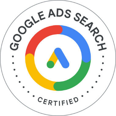 Badge for credential Google Ads Search Certification issued to Benjy Bain on March 11, 2025